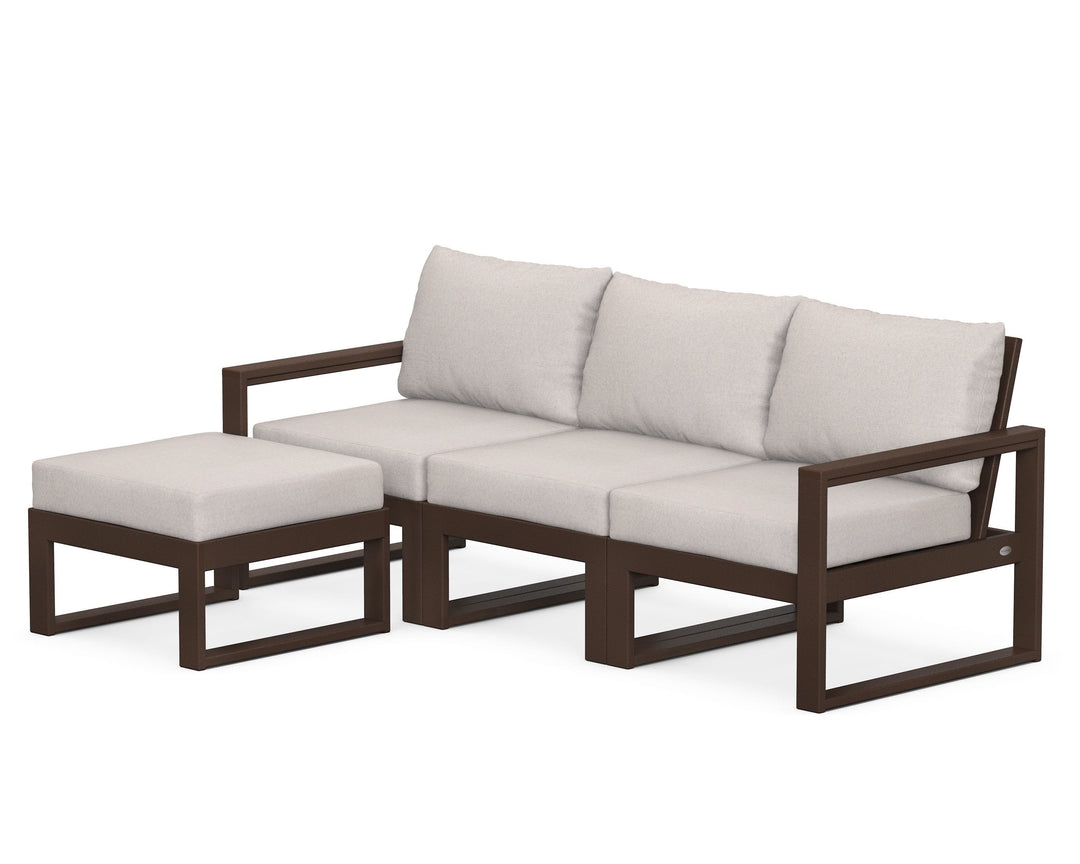 POLYWOOD® EDGE 4-Piece Modular Deep Seating Set with Ottoman