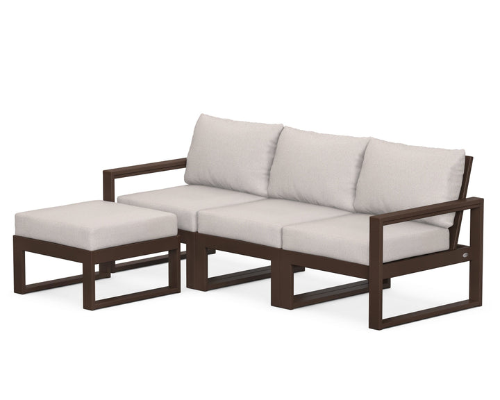 POLYWOOD® EDGE 4-Piece Modular Deep Seating Set with Ottoman