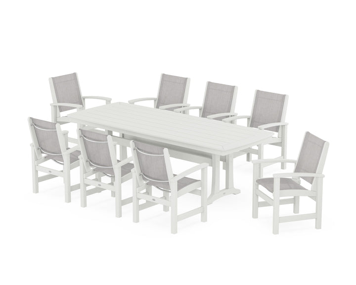 POLYWOOD® Coastal 9-Piece Dining Set with Trestle Legs