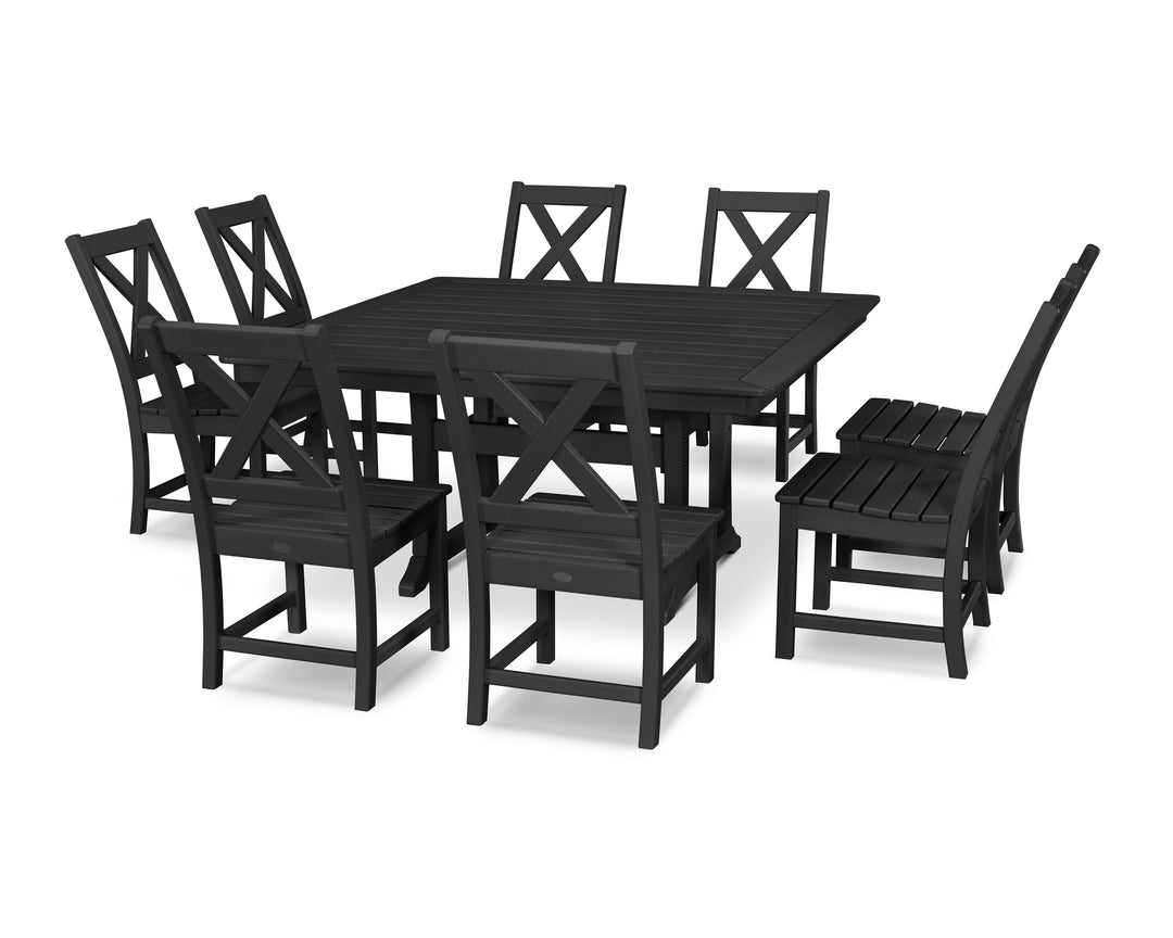 POLYWOOD® Braxton 9-Piece Nautical Trestle Dining Set