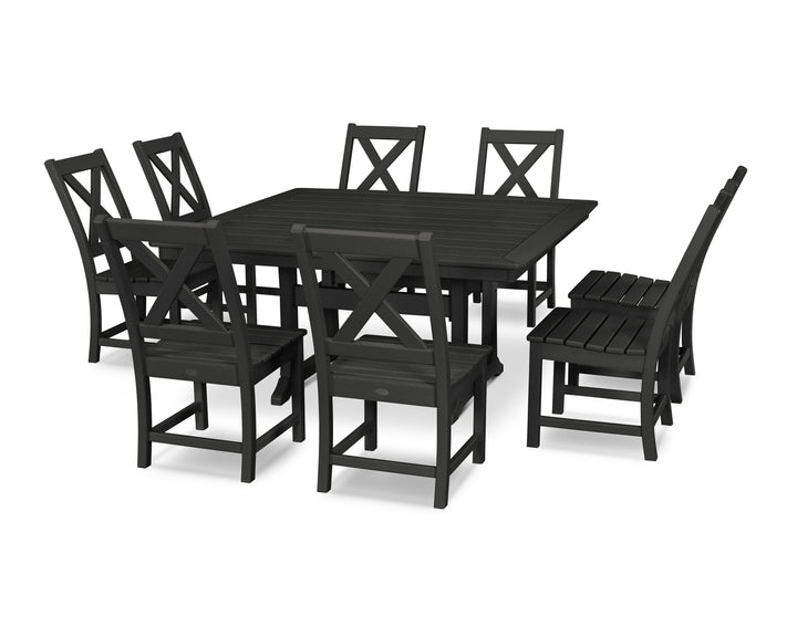 POLYWOOD® Braxton 9-Piece Nautical Trestle Dining Set