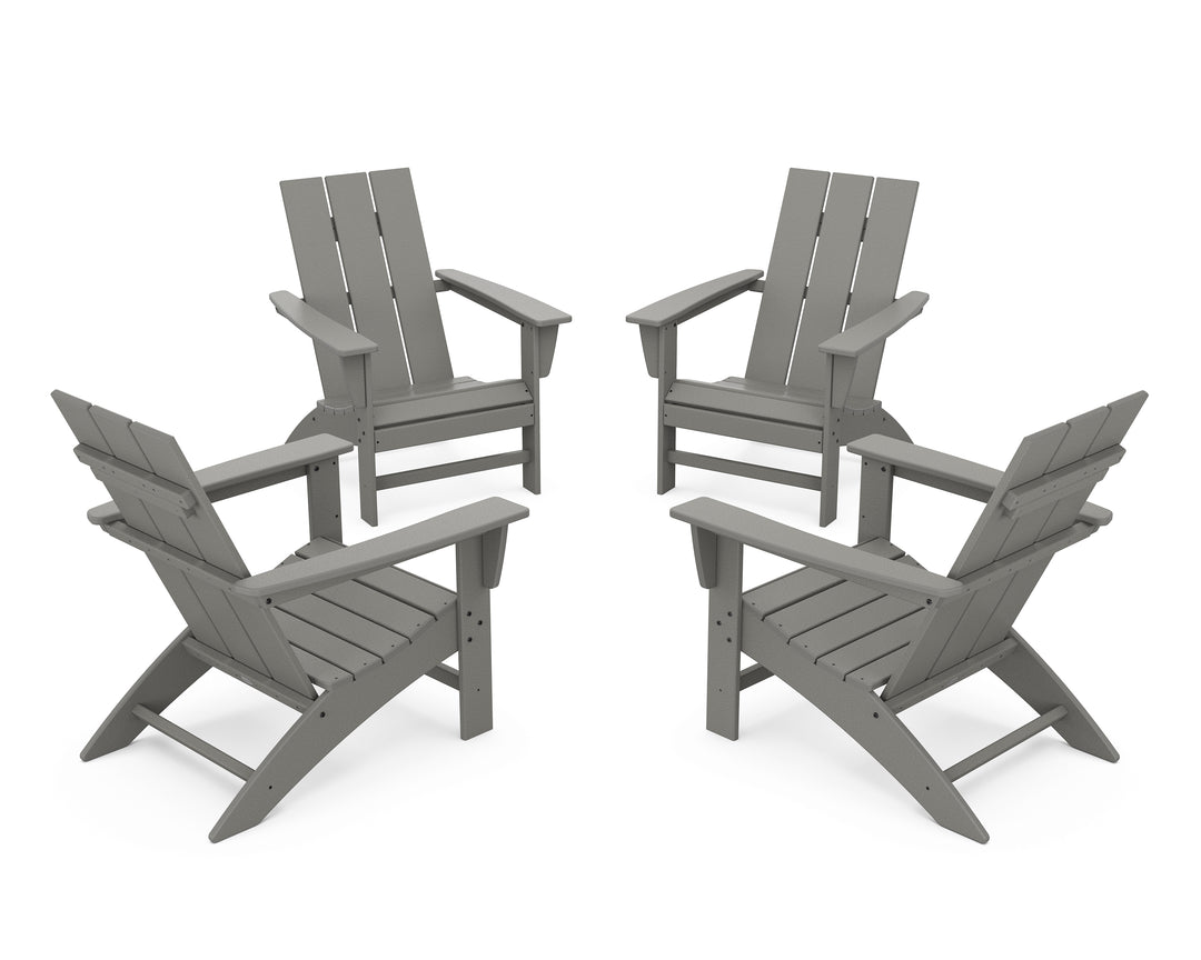 POLYWOOD® 4-Piece Modern Adirondack Chair Conversation Set