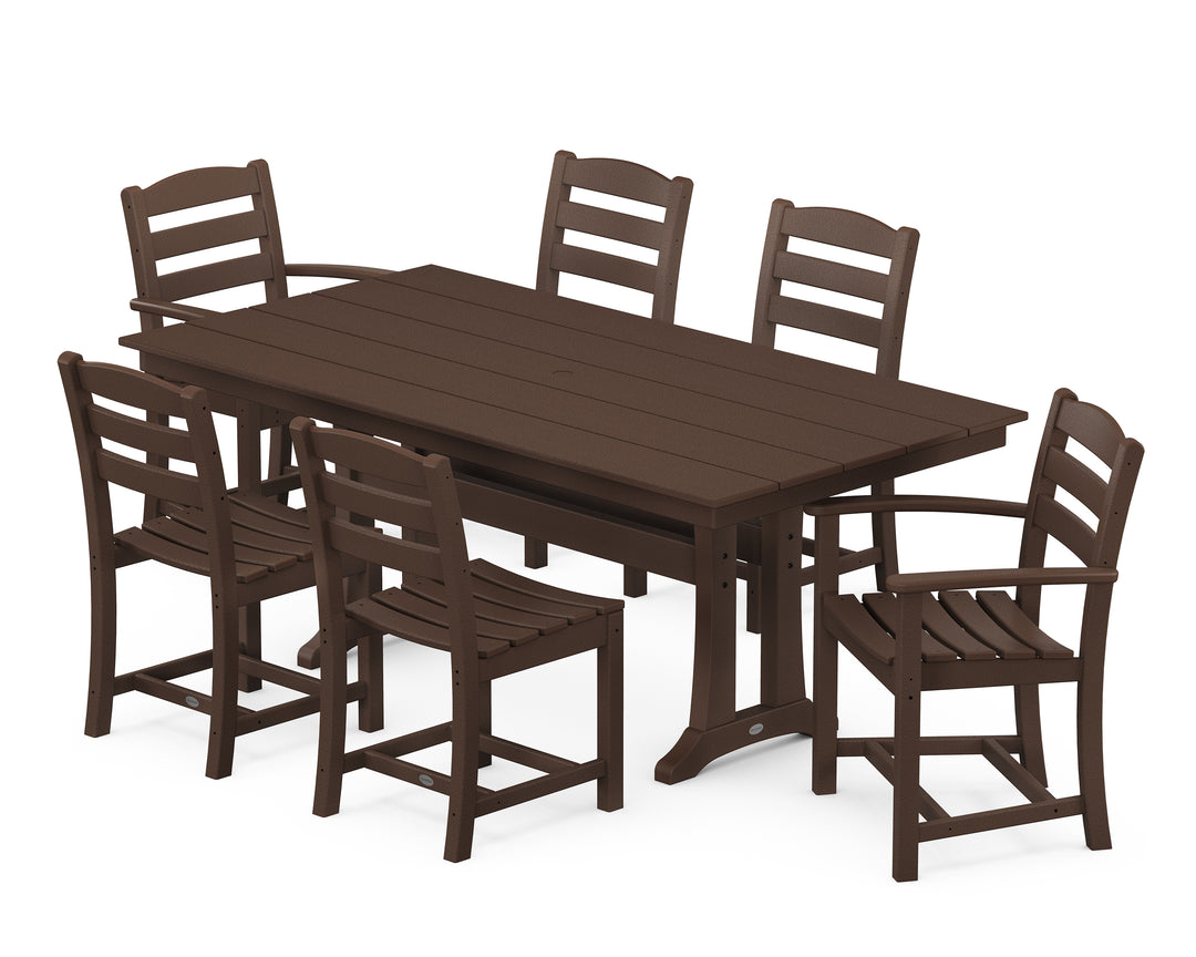 POLYWOOD® La Casa Café 7-Piece Farmhouse Dining Set with Trestle Legs