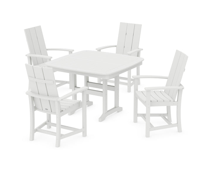 POLYWOOD® Modern Adirondack 5-Piece Dining Set with Trestle Legs