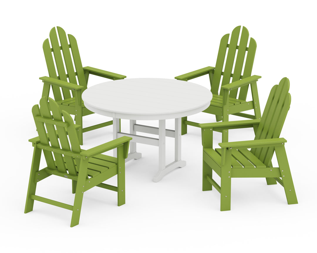 POLYWOOD® Long Island 5-Piece Round Farmhouse Dining Set