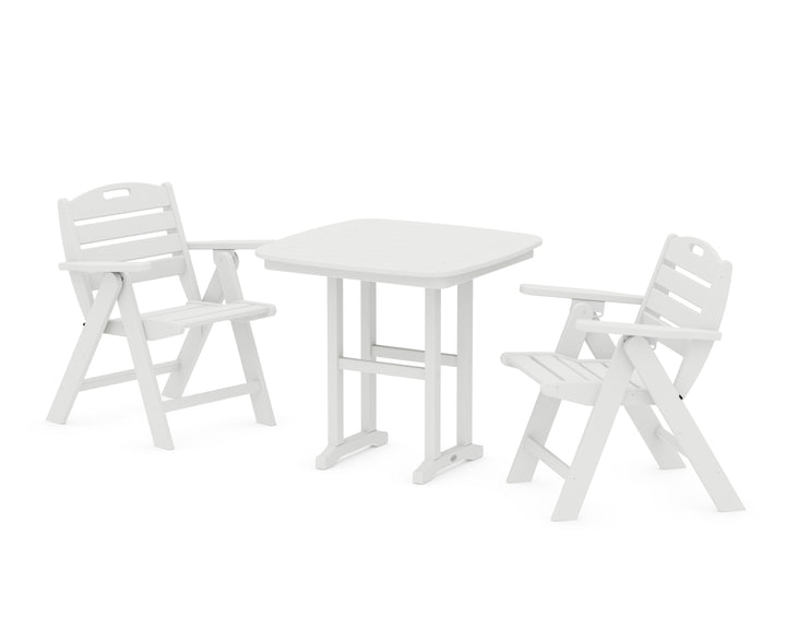 POLYWOOD® Nautical Folding Lowback Chair 3-Piece Dining Set