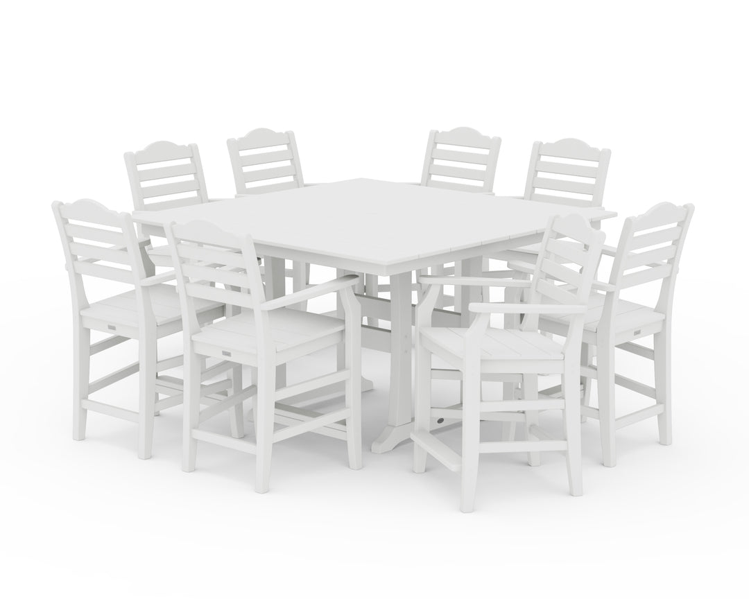 Draper James™ by  POLYWOOD® Savannah 9-Piece Square Farmhouse Counter Set with Trestle Legs