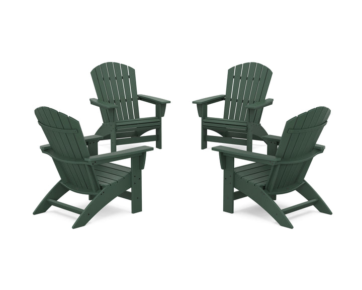 POLYWOOD® 4-Piece Nautical Grand Adirondack Chair Conversation Set