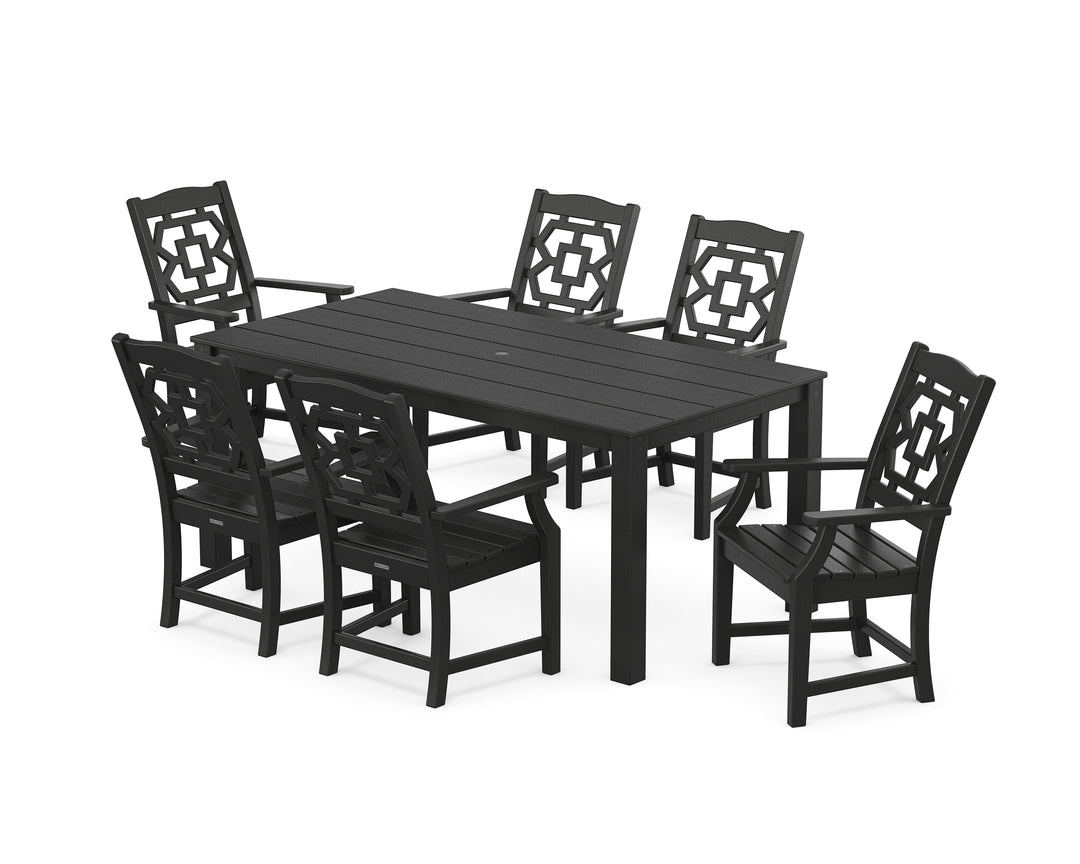 Martha Stewart by POLYWOOD® Chinoiserie Arm Chair 7-Piece Parsons Dining Set