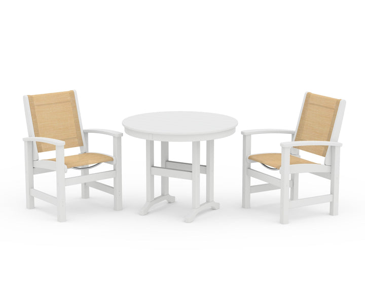 POLYWOOD® Coastal 3-Piece Round Dining Set