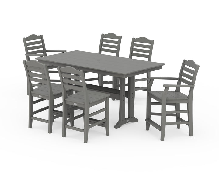 Draper James™ by  POLYWOOD® Savannah 7-Piece Farmhouse Counter Set with Trestle Legs