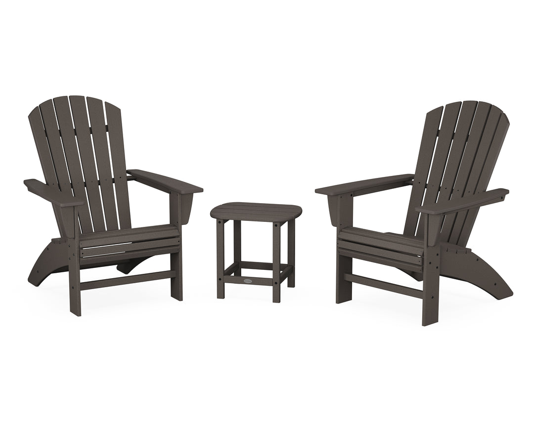POLYWOOD® Nautical 3-Piece Curveback Adirondack Set