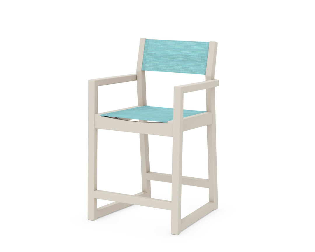 POLYWOOD® EDGE Sling Counter Arm Chair