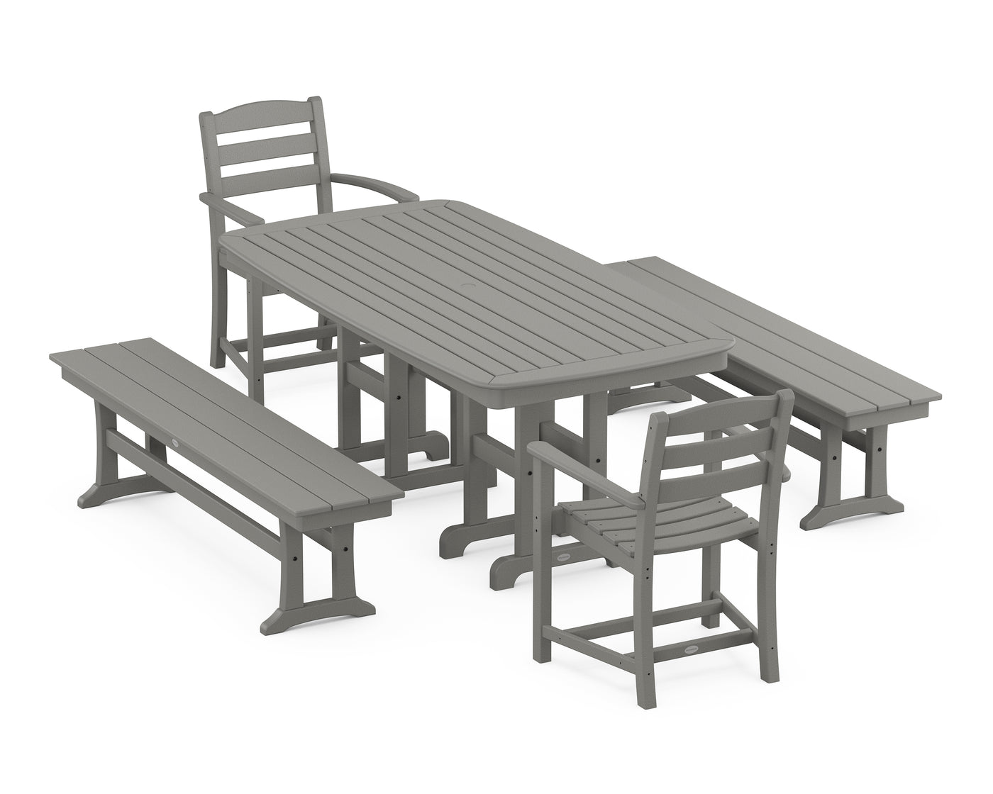 La Casa CafŽ 5-Piece Dining Set with Benches