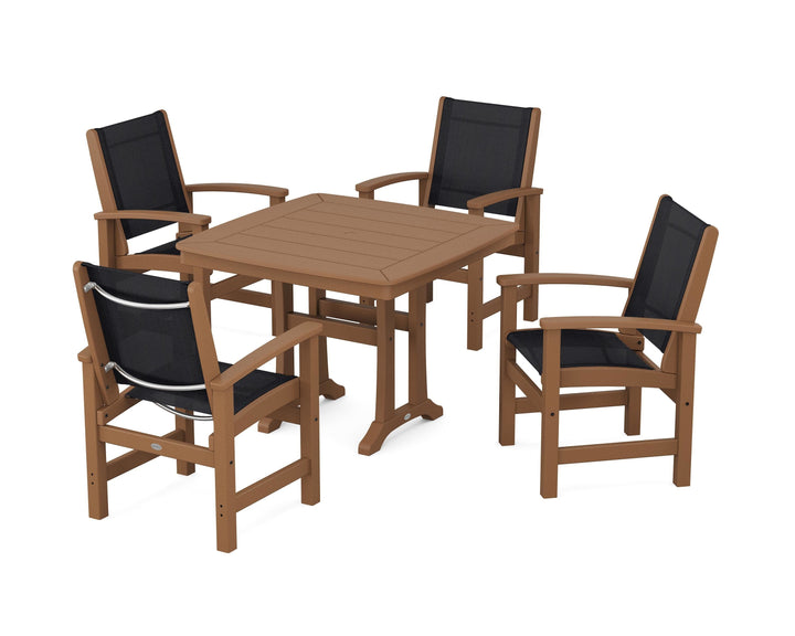 POLYWOOD® Coastal 5-Piece Dining Set with Trestle Legs