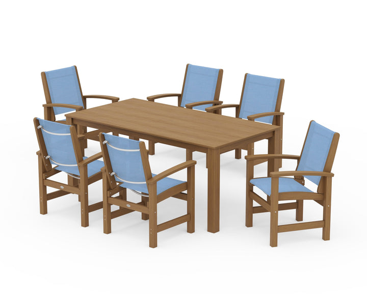 POLYWOOD® Coastal 7-Piece Parsons Dining Set