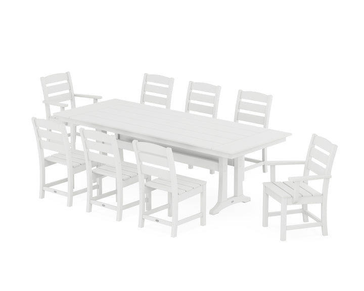 POLYWOOD® Lakeside 9-Piece Farmhouse Dining Set with Trestle Legs