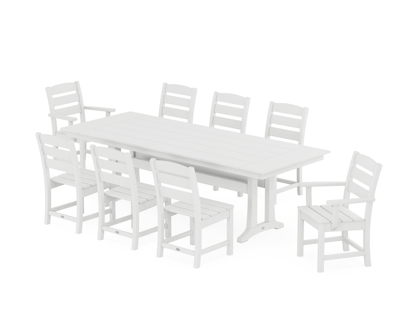 Lakeside 9-Piece Farmhouse Dining Set with Trestle Legs