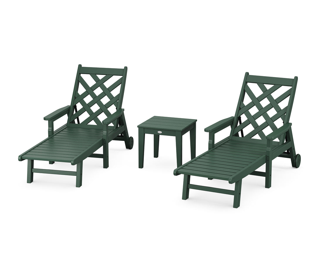 Country Living Wovendale 3-Piece Chaise Set with Arms and Wheels