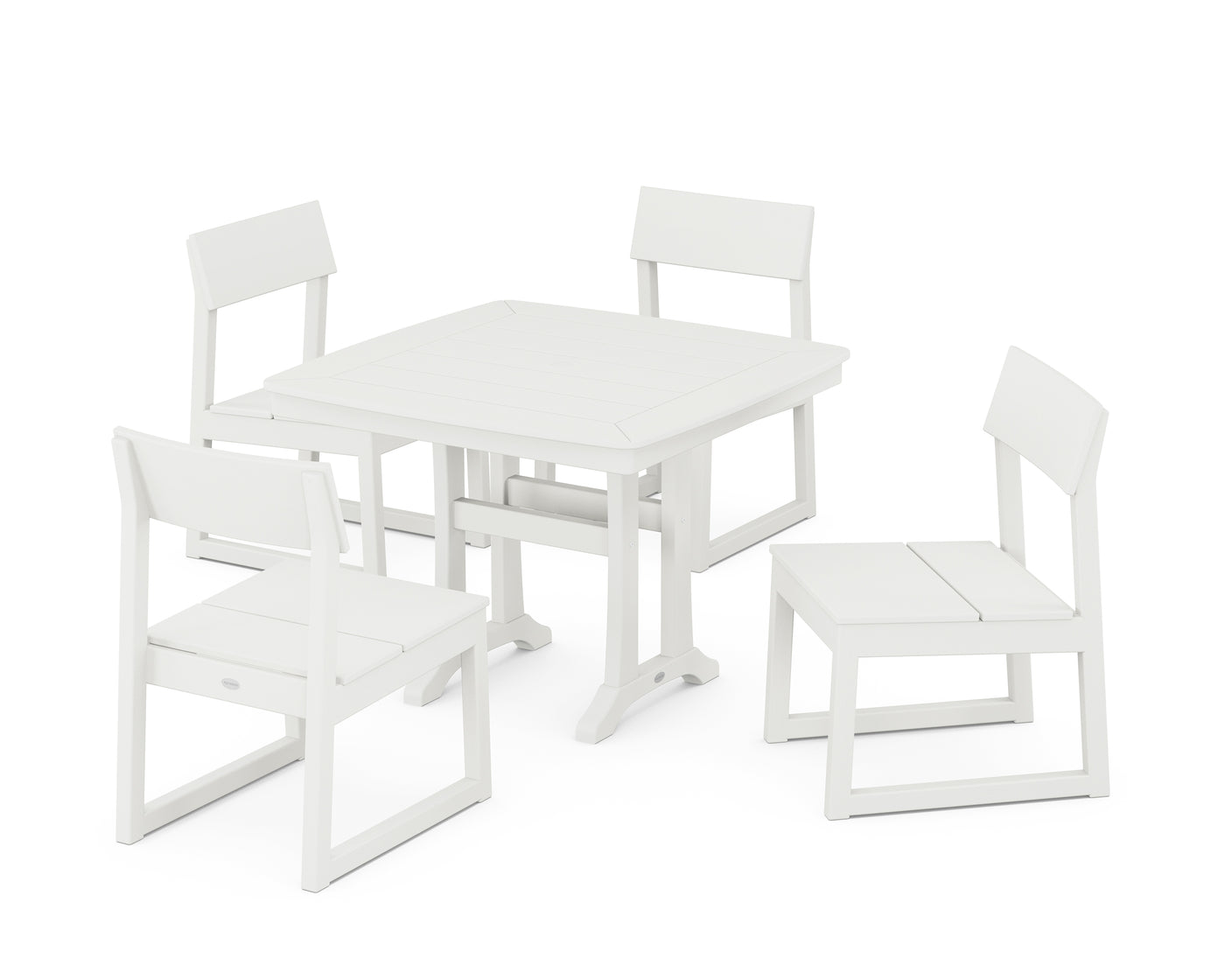 EDGE Side Chair 5-Piece Dining Set with Trestle Legs