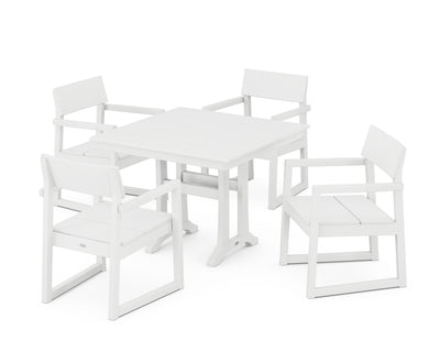 EDGE 5-Piece Farmhouse Dining Set With Trestle Legs