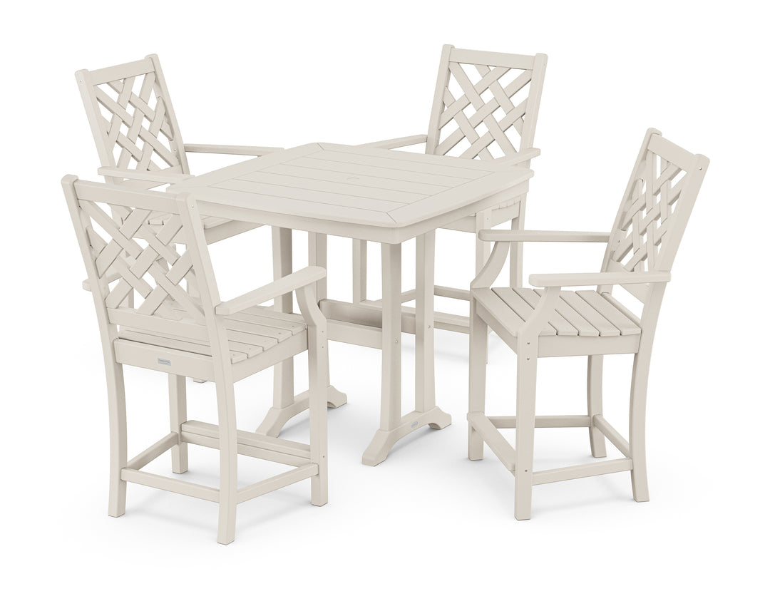 Country Living Wovendale 5-Piece Counter Set with Trestle Legs