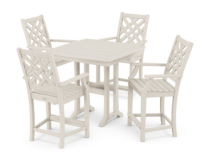Country Living Wovendale 5-Piece Counter Set with Trestle Legs