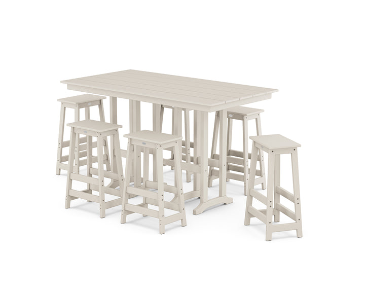 POLYWOOD® Modern Studio Bar Stool 7-Piece Set