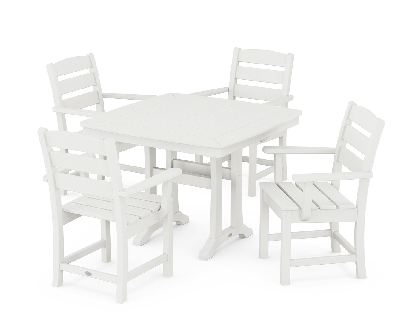 Lakeside 5-Piece Dining Set with Trestle Legs