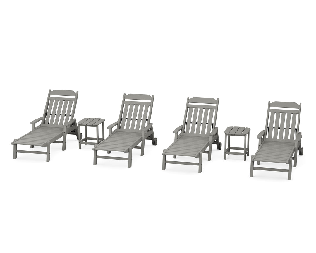 Country Living Cottage 6-Piece Chaise Set with Arms and Wheels