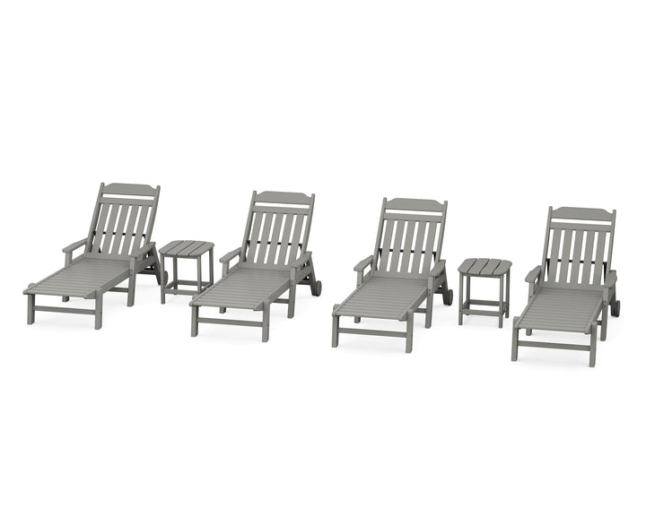 Country Living Cottage 6-Piece Chaise Set with Arms and Wheels