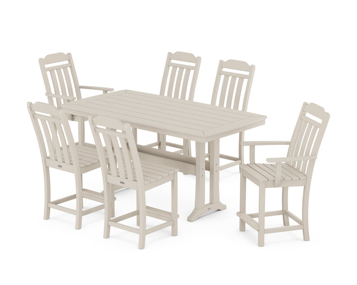 Country Living Cottage 7-Piece Counter Set with Trestle Legs