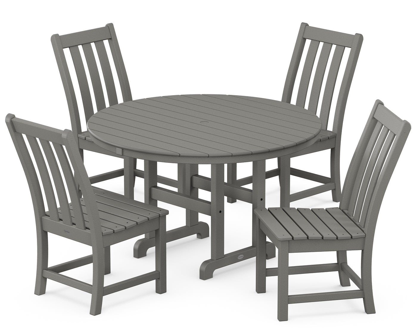 Vineyard 5-Piece Round Farmhouse Side Chair Dining Set