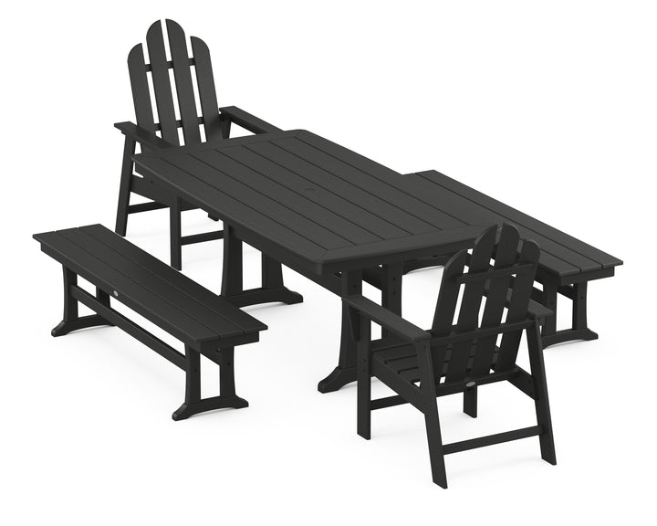 POLYWOOD® Long Island 5-Piece Dining Set with Trestle Legs