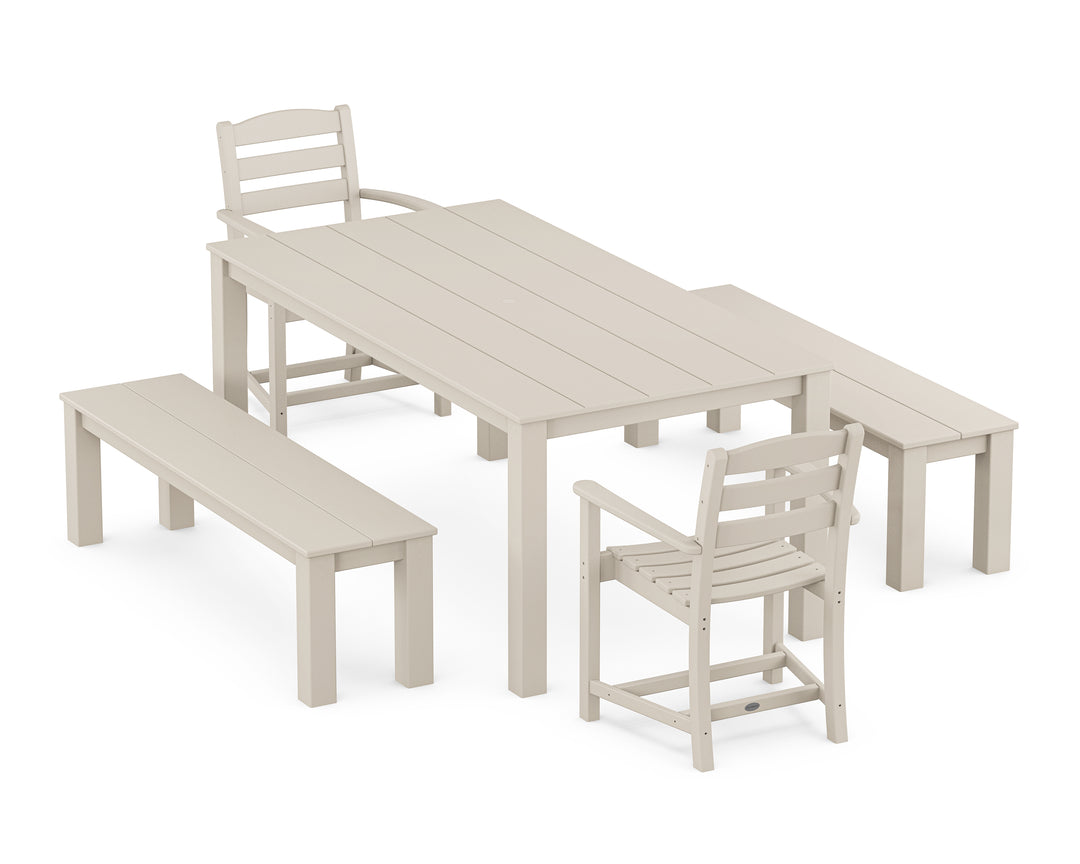 POLYWOOD® La Casa Cafe' 5-Piece Parsons Dining Set with Benches