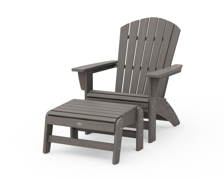 POLYWOOD® Nautical Grand Adirondack Chair with Ottoman