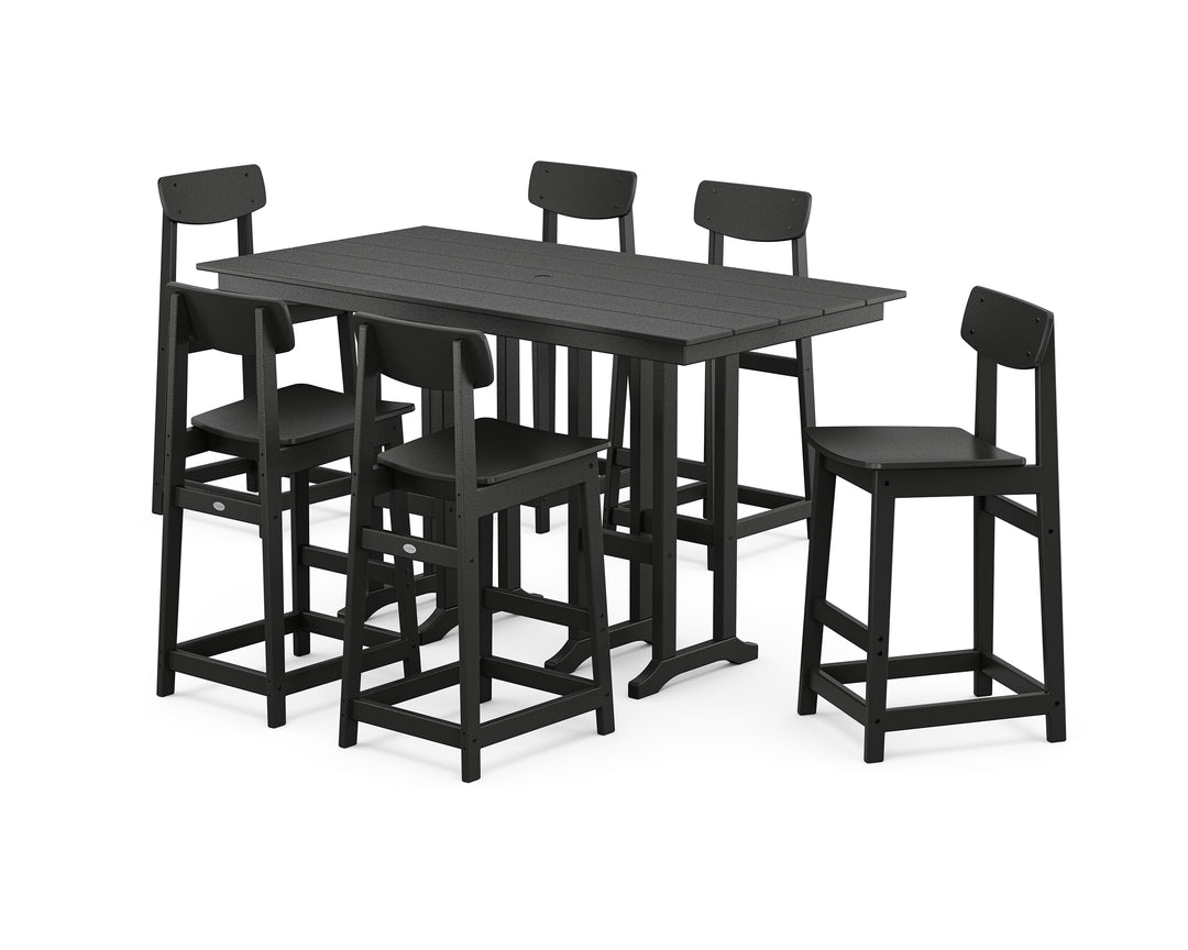 POLYWOOD® Modern Studio Urban Bar Chair 7-Piece Set