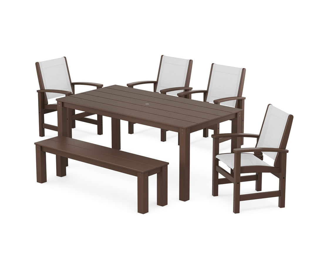 POLYWOOD® Coastal 6-Piece Parsons Dining Set with Bench