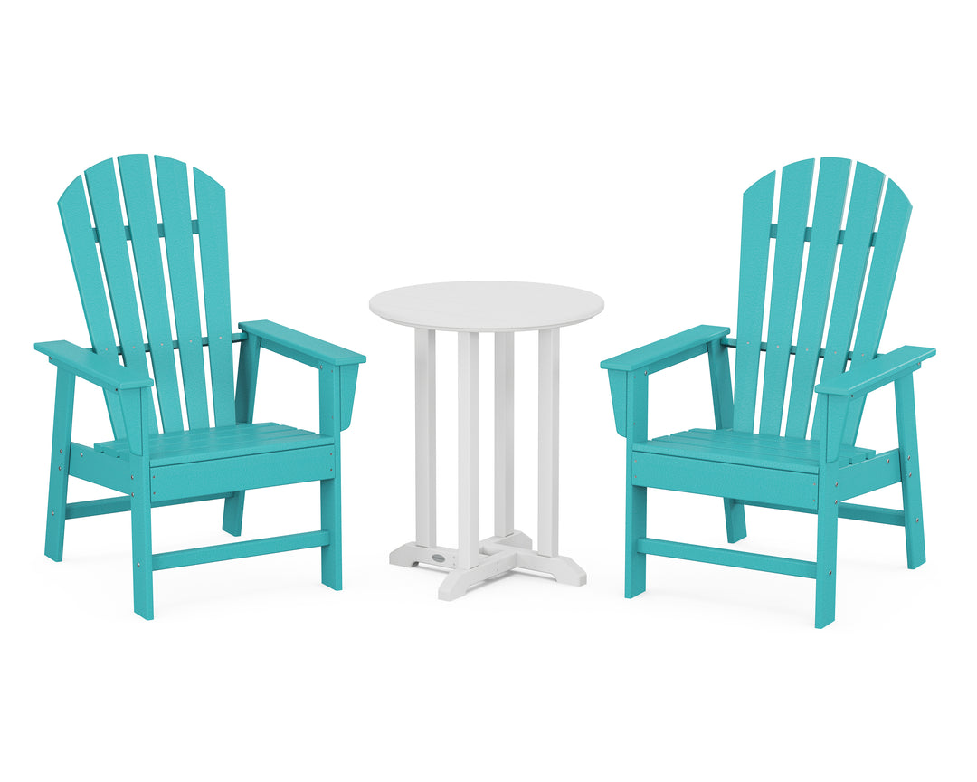 POLYWOOD® South Beach 3-Piece Round Farmhouse Bistro Dining Set