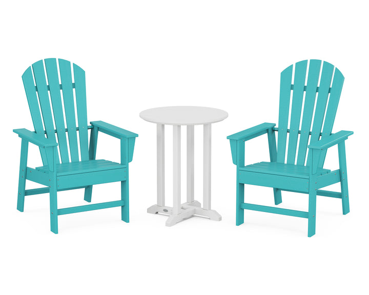 POLYWOOD® South Beach 3-Piece Round Farmhouse Bistro Dining Set