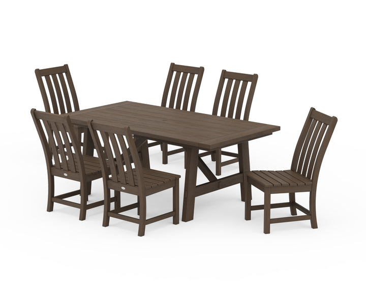 POLYWOOD® Vineyard 7-Piece Rustic Farmhouse Side Chair Dining Set