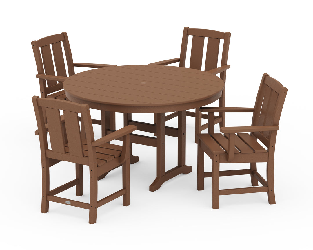 POLYWOOD® Mission 5-Piece Round Farmhouse Dining Set