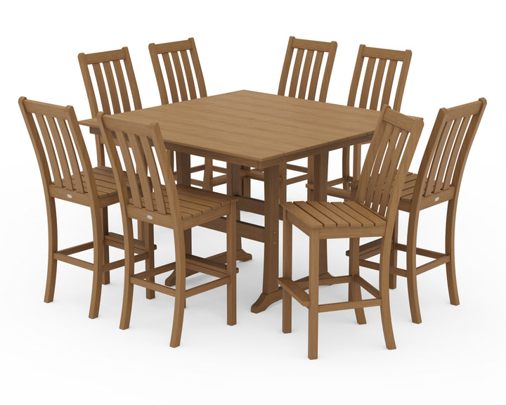 POLYWOOD® Vineyard 9-Piece Farmhouse Trestle Bar Set