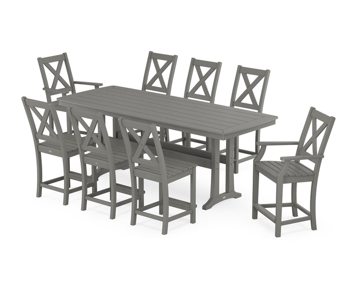 POLYWOOD® Braxton 9-Piece Counter Set with Trestle Legs