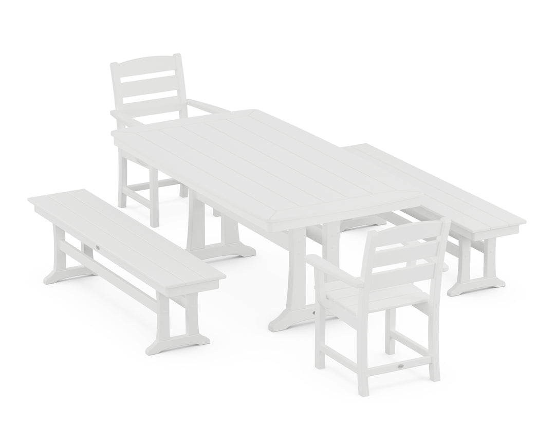 POLYWOOD® Lakeside 5-Piece Dining Set with Trestle Legs