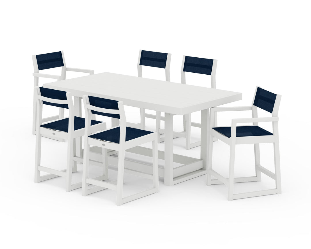 POLYWOOD® EDGE Sling 7-Piece Counter Table Set