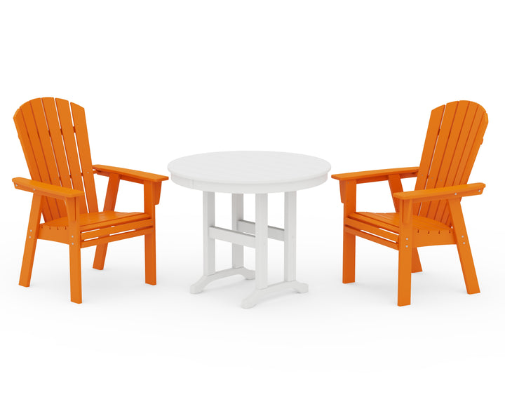 POLYWOOD® Nautical Adirondack 3-Piece Round Dining Set
