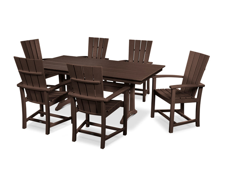 POLYWOOD® Quattro 7-Piece Farmhouse Dining Set with Trestle Legs