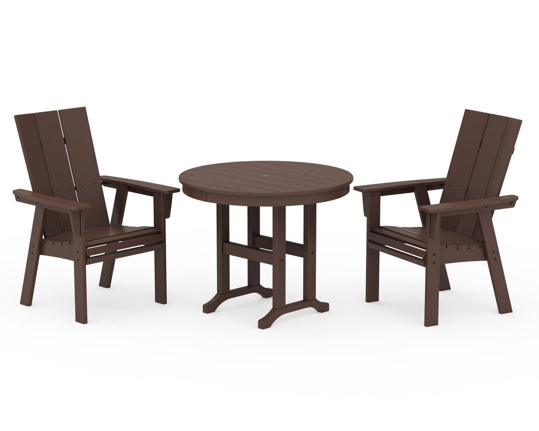 POLYWOOD® Modern Adirondack 3-Piece Round Dining Set