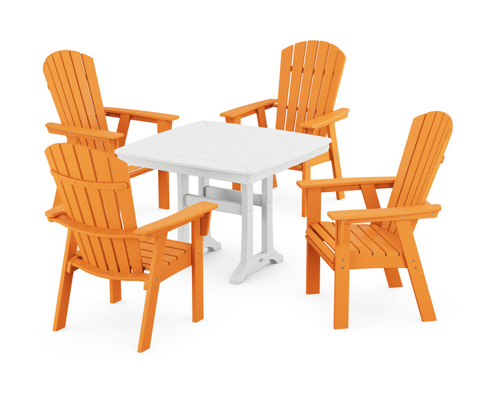 POLYWOOD® Nautical Adirondack 5-Piece Dining Set with Trestle Legs